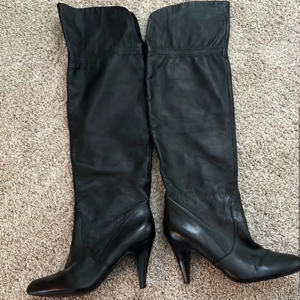 Marc Fisher Black Leather OTK Boots